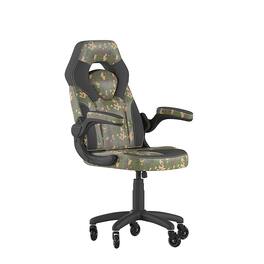 Alamont Home - X10 Office Gaming Chair with Skater Wheels & Flip Up Arms - LeatherSoft - Camouflage