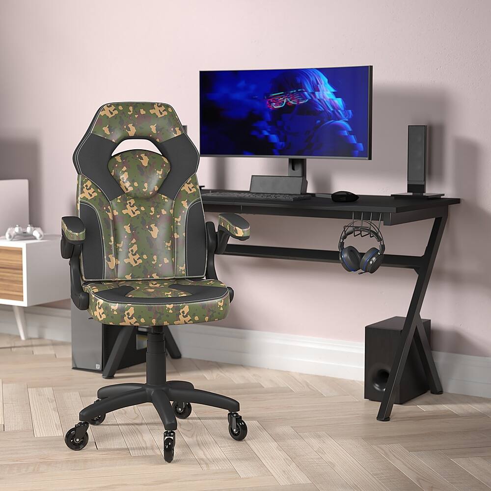 Alt View 11. Alamont Home - X10 Office Gaming Chair with Skater Wheels & Flip Up Arms - Camouflage LeatherSoft - Camouflage.
