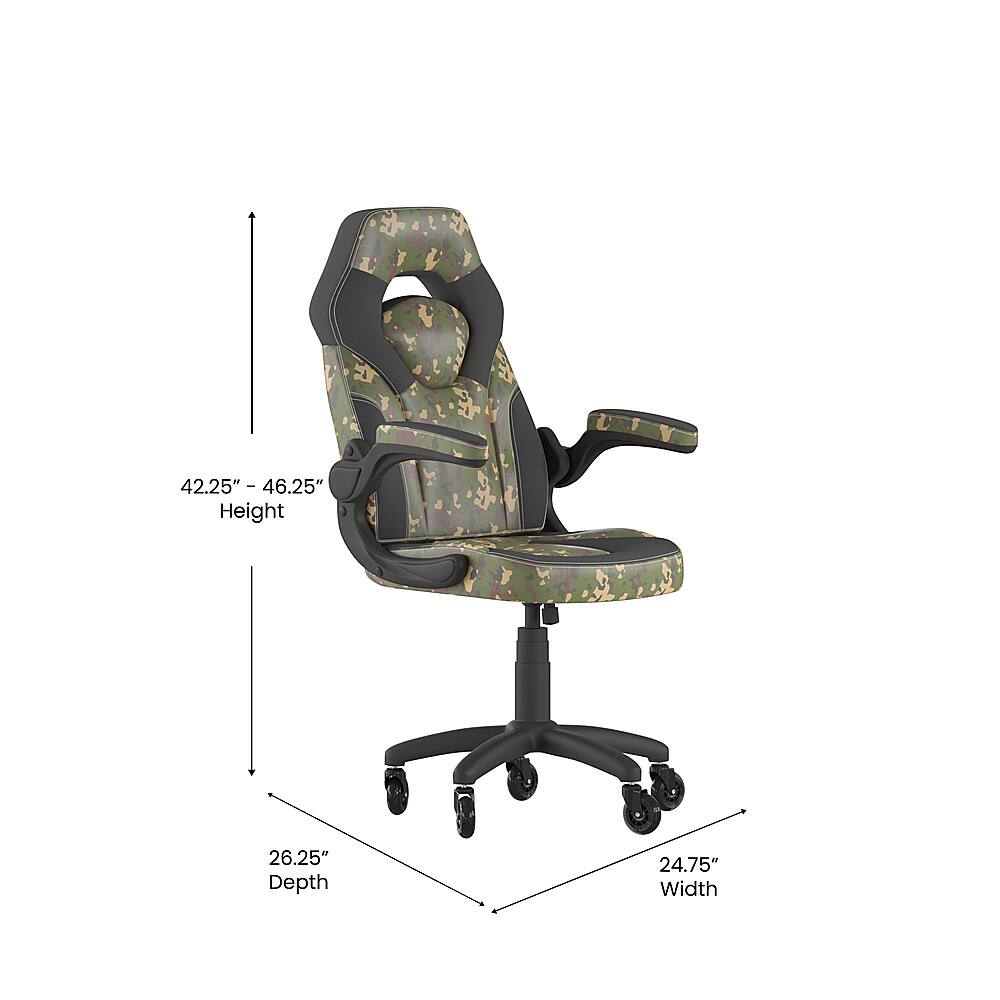 Alt View 12. Alamont Home - X10 Office Gaming Chair with Skater Wheels & Flip Up Arms - Camouflage LeatherSoft - Camouflage.