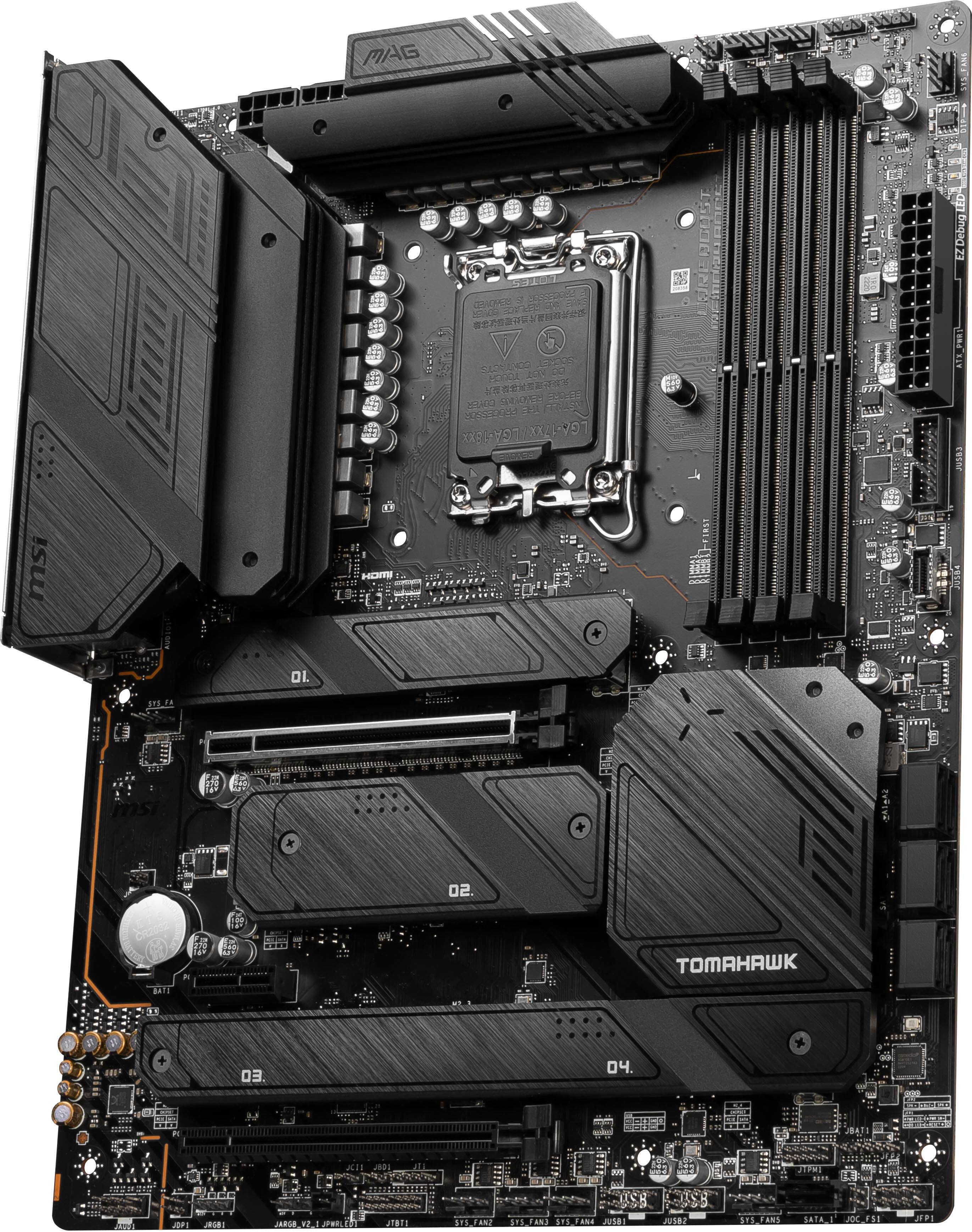 Alt View 1. MSI - MAG Z790 TOMAHAWK WIFI (Socket LGA 1700) Intel Z790 ATX DDR5 Wi-Fi 6E Motherboard - Black.
