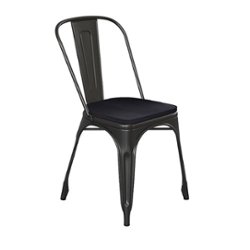 Flash Furniture - All-Weather Commercial Stack Chair & Poly Resin Seat - Black/Black - Front_Zoom