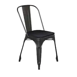 Alamont Home - All-Weather Commercial Stack Chair & Poly Resin Seat - Black/Black