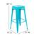 Alt View 13. Alamont Home - Cierra Industrial Resin Backless Bar Stool (Set of 4) - Teal/Teal-Blue.