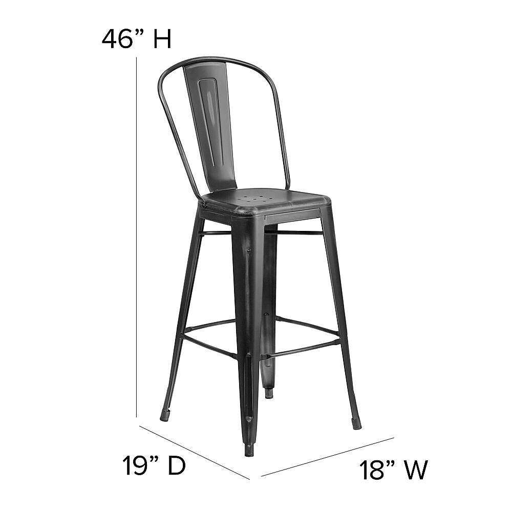 Alt View 13. Alamont Home - Carly All-Weather Bar Height Stool with Poly Resin Seat - Black/Black - Black/Black.