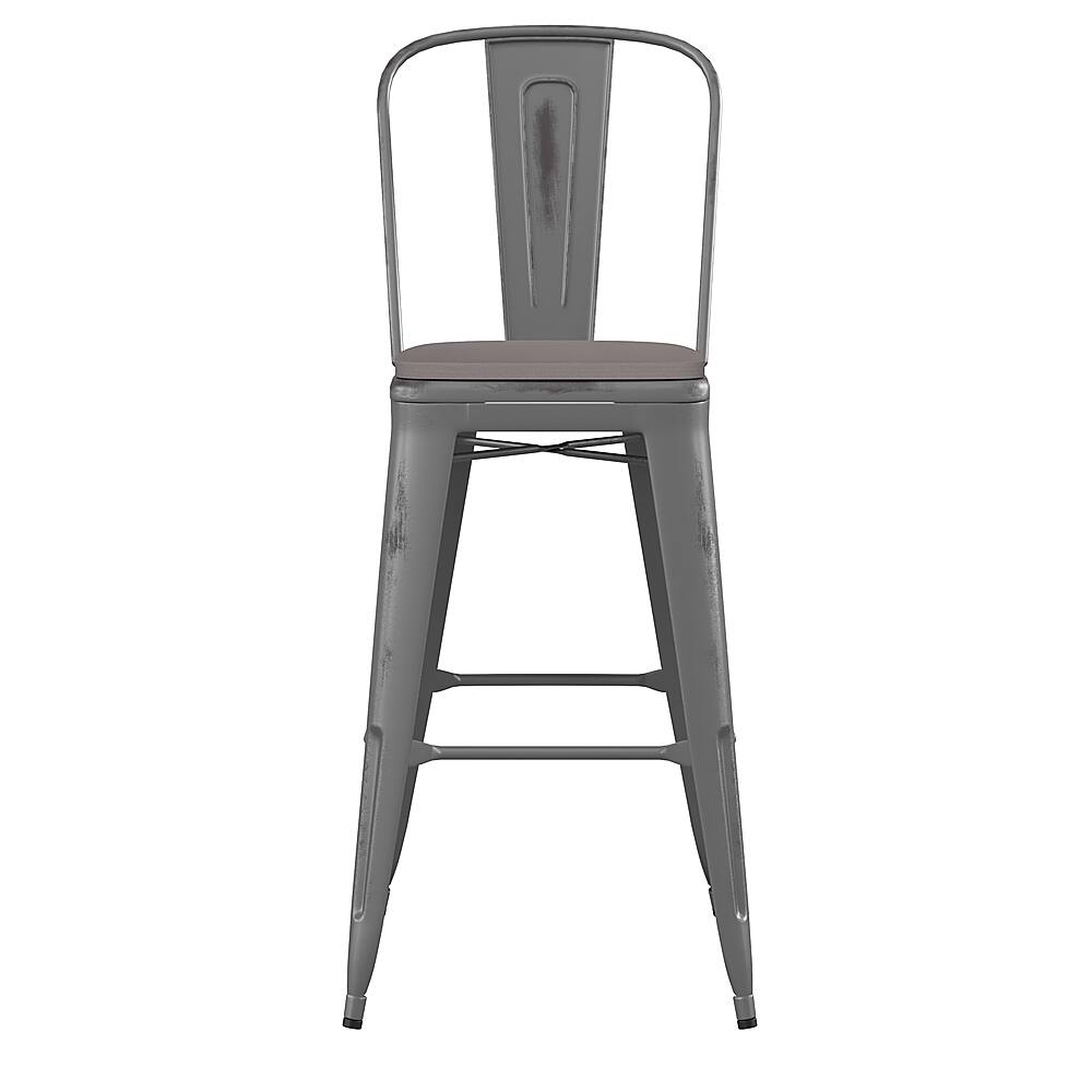 Alt View 11. Alamont Home - Carly All-Weather Bar Height Stool with Poly Resin Seat - Silver/Gray - Silver Gray/Gray.
