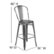 Alt View Zoom 13. Flash Furniture - Carly All-Weather Bar Height Stool with Poly Resin Seat - Silver/Gray - Silver Gray/Gray.