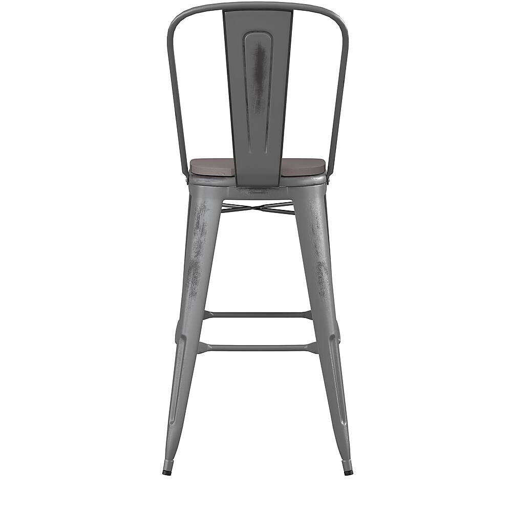 Alt View 17. Alamont Home - Carly All-Weather Bar Height Stool with Poly Resin Seat - Silver/Gray - Silver Gray/Gray.