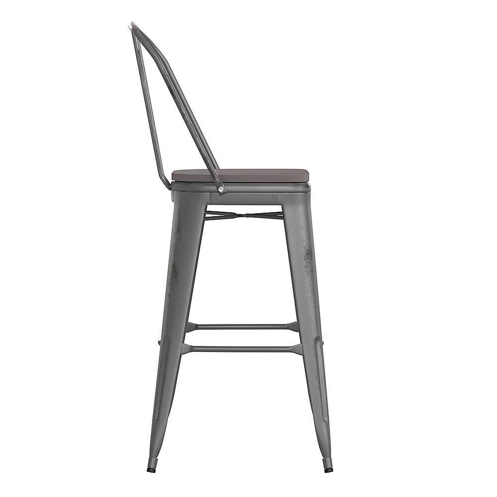 Alt View 18. Alamont Home - Carly All-Weather Bar Height Stool with Poly Resin Seat - Silver/Gray - Silver Gray/Gray.