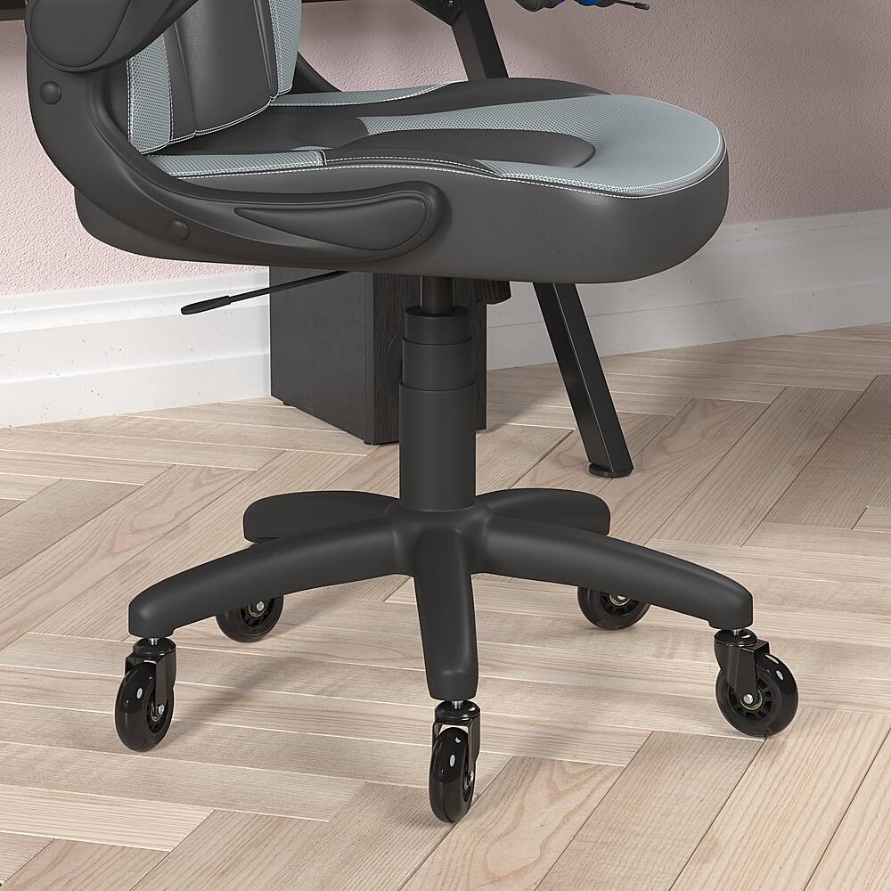 Alt View 14. Alamont Home - X10 Office Gaming Chair with Skater Wheels & Flip Up Arms - Gray LeatherSoft - Gray.