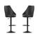 Front. Alamont Home - Chrishelle Modern Leather/Faux Leather Adjustable Height Pedestal Bar Stool (Set of 2) - Black.