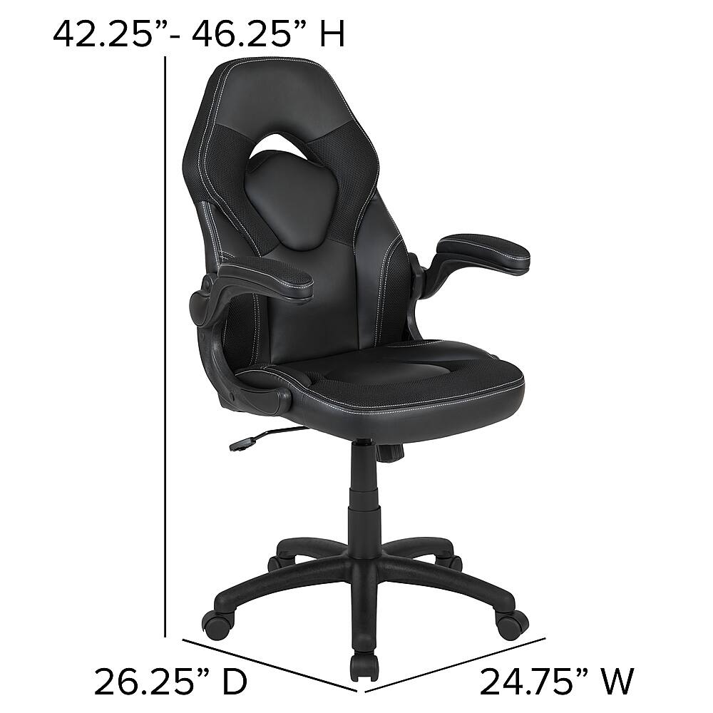 Alt View 13. Alamont Home - X10 High Back Black Racing Style Ergonomic Gaming Chair with Flip-Up Arms - Black.
