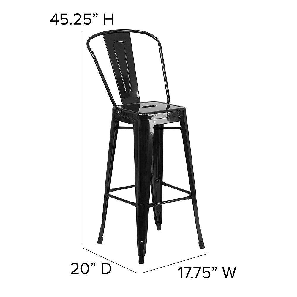 Alt View 13. Alamont Home - Kai All-Weather Commercial Bar Stool with Removable Back/Poly Seat-Black/Black - Black/Black.