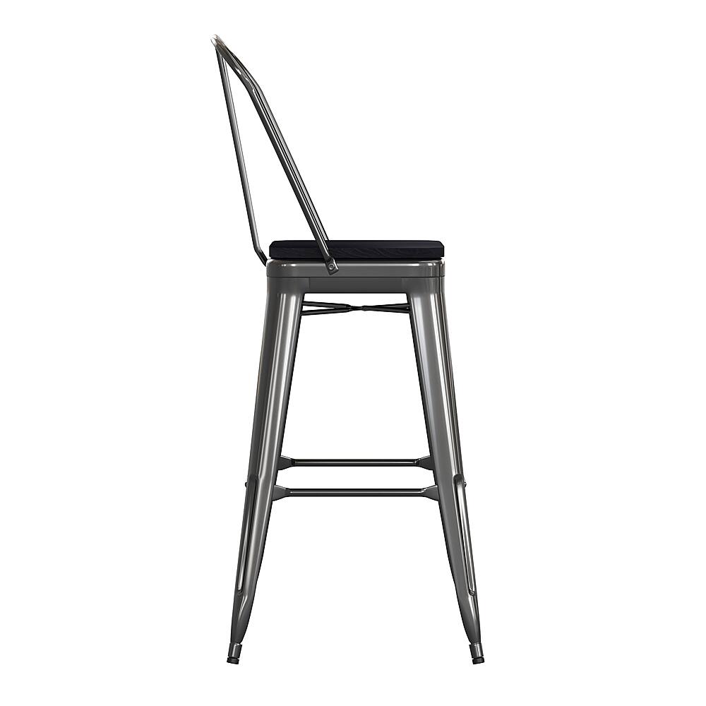 Alt View 18. Alamont Home - Kai All-Weather Commercial Bar Stool with Removable Back/Poly Seat-Black/Black - Black/Black.