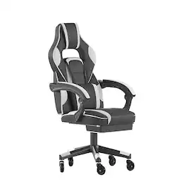 Alamont Home - X40 Office Gaming Chair with Skater Wheels & Reclining Arms - LeatherSoft - White