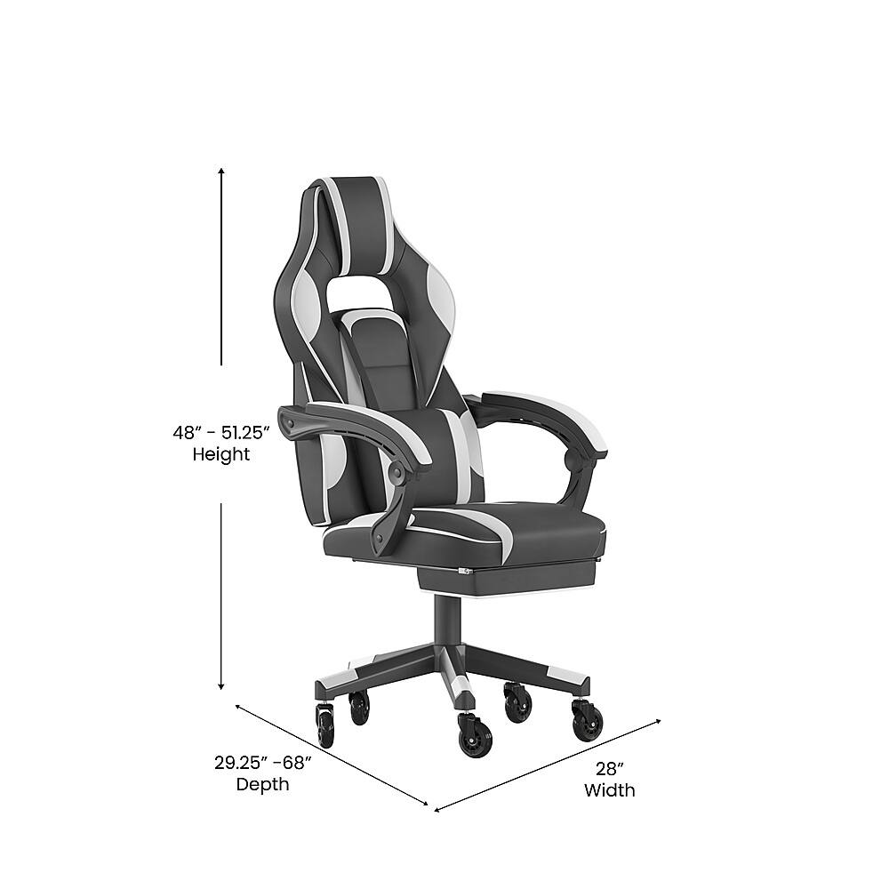 Alt View 12. Alamont Home - X40 Office Gaming Chair with Skater Wheels & Reclining Arms - White LeatherSoft - White.