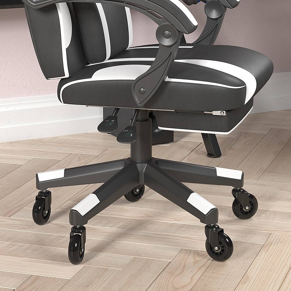 Alt View 14. Alamont Home - X40 Office Gaming Chair with Skater Wheels & Reclining Arms - White LeatherSoft - White.