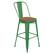 Front. Alamont Home - Carly All-Weather Bar Height Stool with Poly Resin Seat - Green/Teak - Green/Teak.