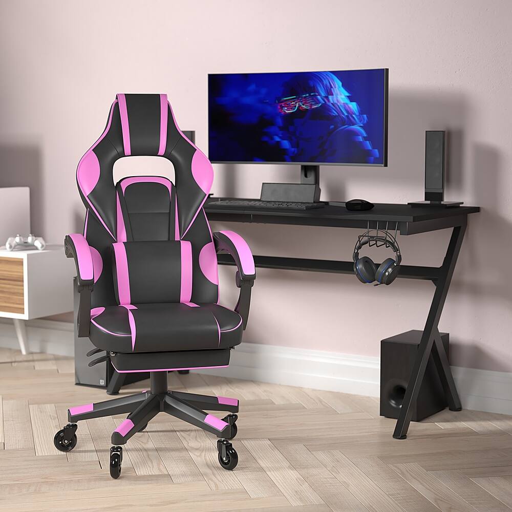 Alt View 11. Alamont Home - X40 Office Gaming Chair with Skater Wheels & Reclining Arms - Purple LeatherSoft - Black/Purple.