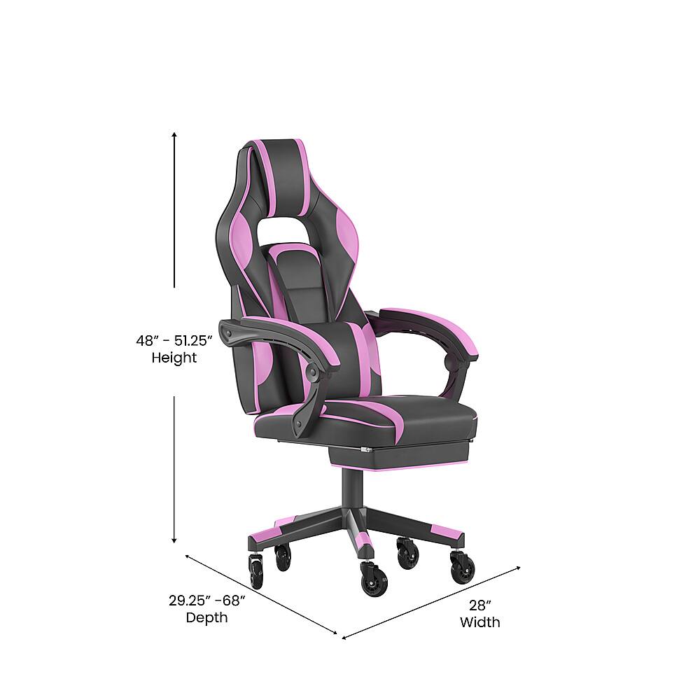 Alt View 12. Alamont Home - X40 Office Gaming Chair with Skater Wheels & Reclining Arms - Purple LeatherSoft - Black/Purple.