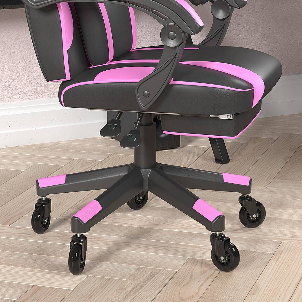 Alt View 14. Alamont Home - X40 Office Gaming Chair with Skater Wheels & Reclining Arms - Purple LeatherSoft - Black/Purple.
