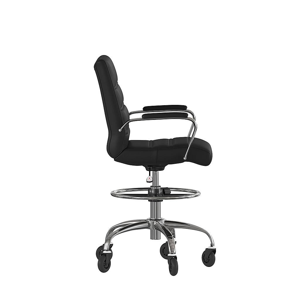 Alt View 15. Alamont Home - Lexi Drafting Chair with Roller Wheels, Adjustable Foot Ring - Black LeatherSoft - Black.