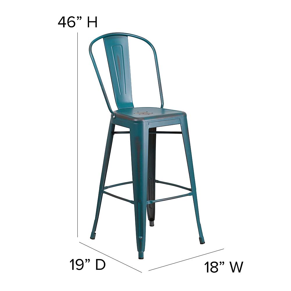 Alt View 13. Alamont Home - Carly All-Weather Bar Height Stool with Poly Resin Seat - Kelly-Blue Teal/Teal - Kelly Blue-Teal/Teal-Blue.