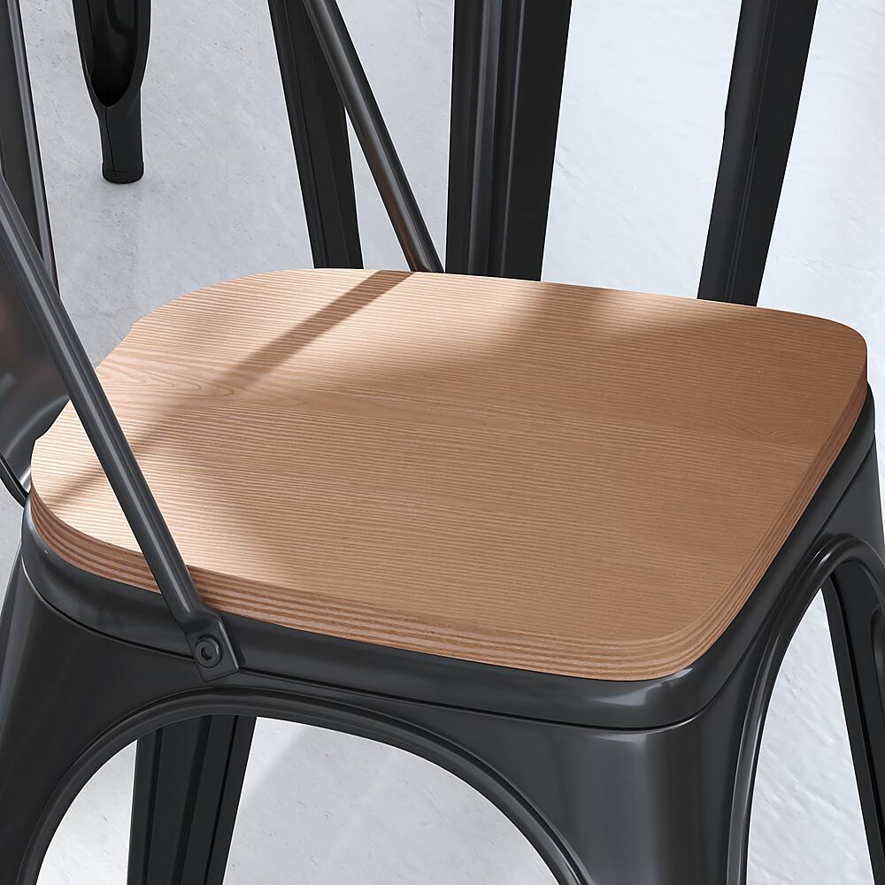 Alt View 14. Alamont Home - All-Weather Polyresin Seat for Colorful Metal Stools and Chairs (Set of 4) - Teak.