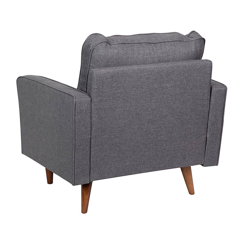 Alt View 16. Alamont Home - Compact Upholstered Tufted Chair with Wooden Legs - Dark Gray.