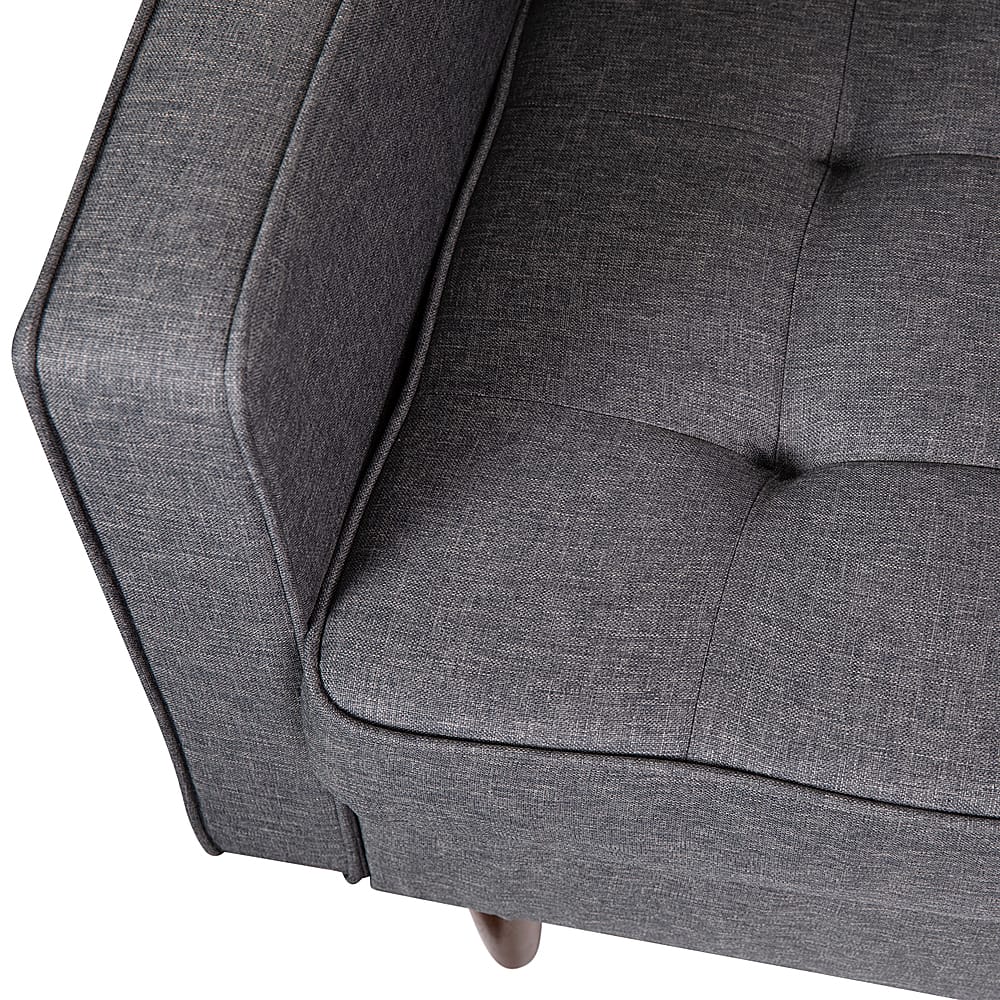 Alt View 17. Alamont Home - Compact Upholstered Tufted Chair with Wooden Legs - Dark Gray.