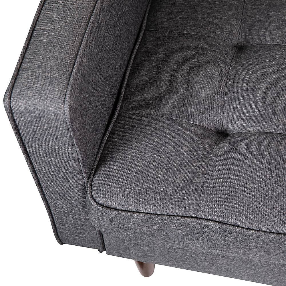 Alt View 17. Alamont Home - Compact Upholstered Tufted Chair with Wooden Legs - Dark Gray.