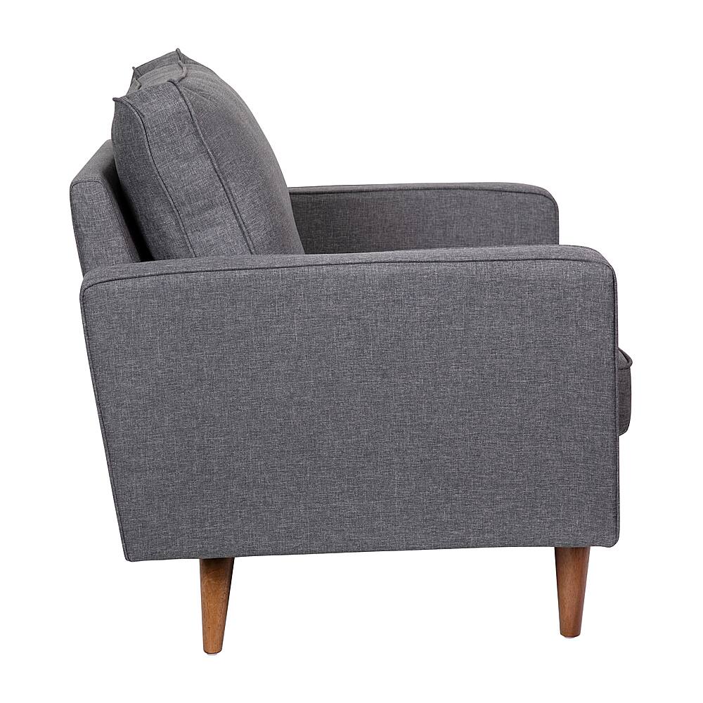 Alt View 18. Alamont Home - Compact Upholstered Tufted Chair with Wooden Legs - Dark Gray.