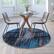 Alt View 11. Alamont Home - Rylan Collection Abstract Style Accent Area Rug Scraped Pattern 5' x 5' Round - Blue.