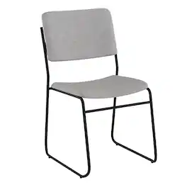 Alamont Home - 501 lb. Capacity High Density Stacking Chair with Sled Base - Gray Fabric/Black Frame