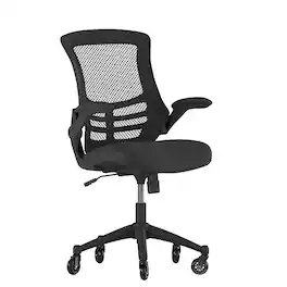 Alamont Home - Kelista Ergonomic Swivel Task Chair with Roller Wheels & Flip Up Arms - Black Mesh
