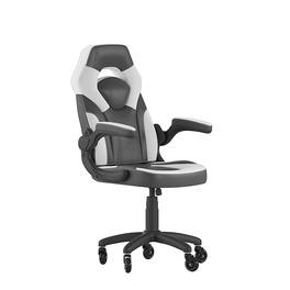 Alamont Home - X10 Office Gaming Chair with Skater Wheels & Flip Up Arms - LeatherSoft - White