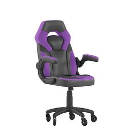 Alamont Home - X10 Office Gaming Chair with Skater Wheels & Flip Up Arms - LeatherSoft - Purple