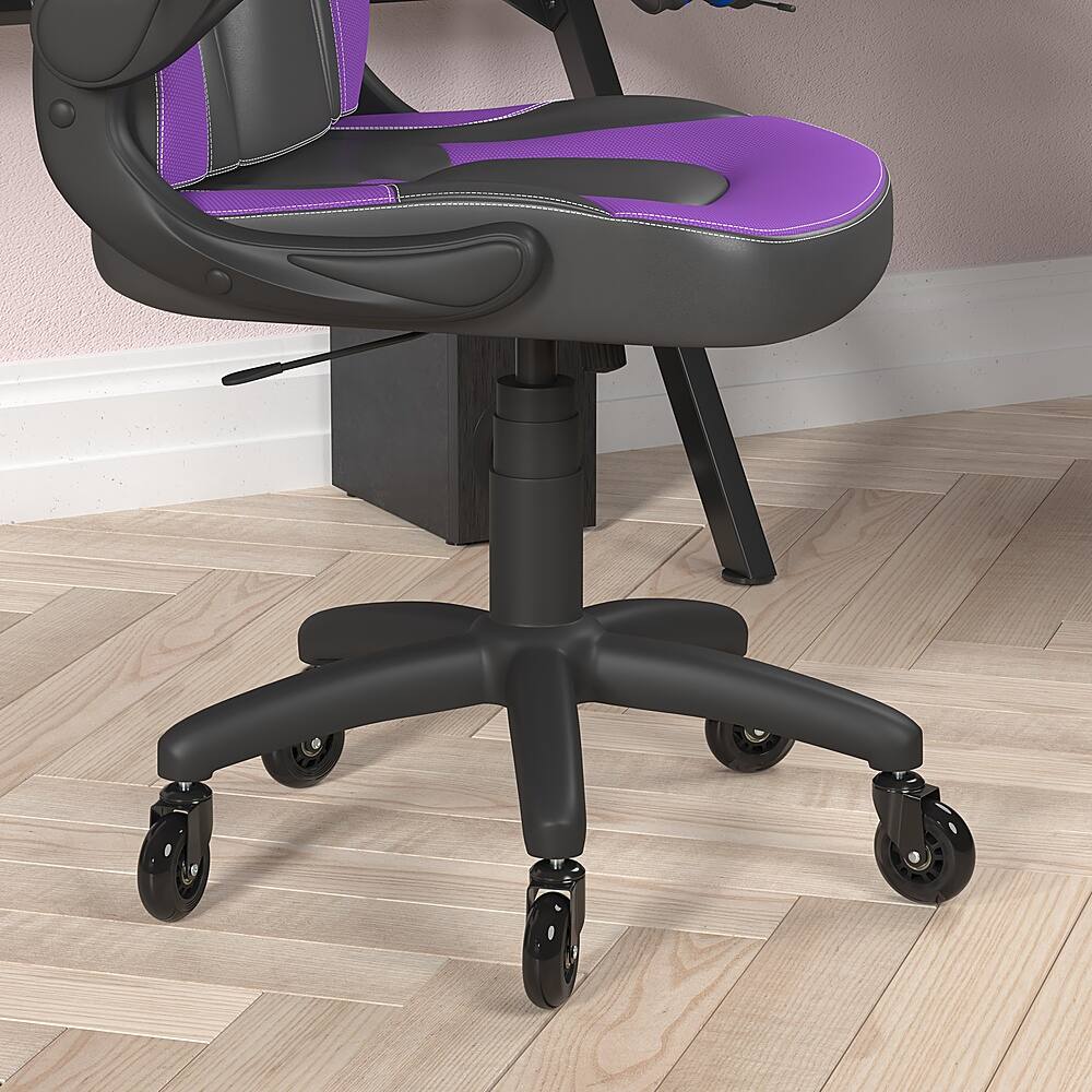 Alt View 14. Alamont Home - X10 Office Gaming Chair with Skater Wheels & Flip Up Arms - Purple LeatherSoft - Purple.