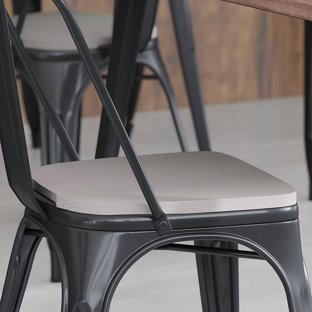 Alt View 11. Alamont Home - All-Weather Polyresin Seat for Colorful Metal Stools and Chairs (Set of 4) - Gray.