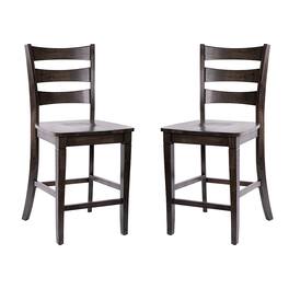 Alamont Home - Liesel Rustic Wood Counter Height Stool (Set of 2) - Gray Wash Walnut