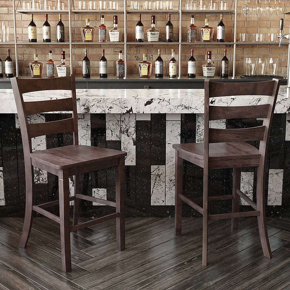 Alt View 12. Alamont Home - Liesel Rustic Wood Counter Height Stool (Set of 2) - Gray Wash Walnut.