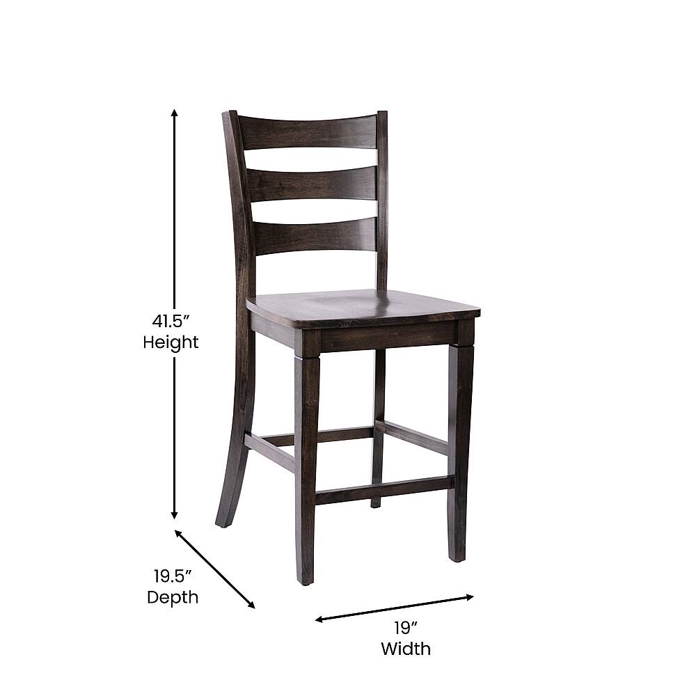 Alt View 13. Alamont Home - Liesel Rustic Wood Counter Height Stool (Set of 2) - Gray Wash Walnut.