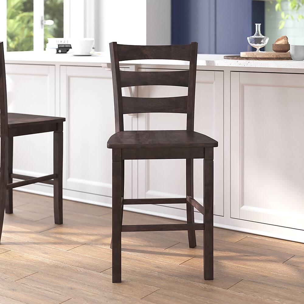 Alt View 14. Alamont Home - Liesel Rustic Wood Counter Height Stool (Set of 2) - Gray Wash Walnut.