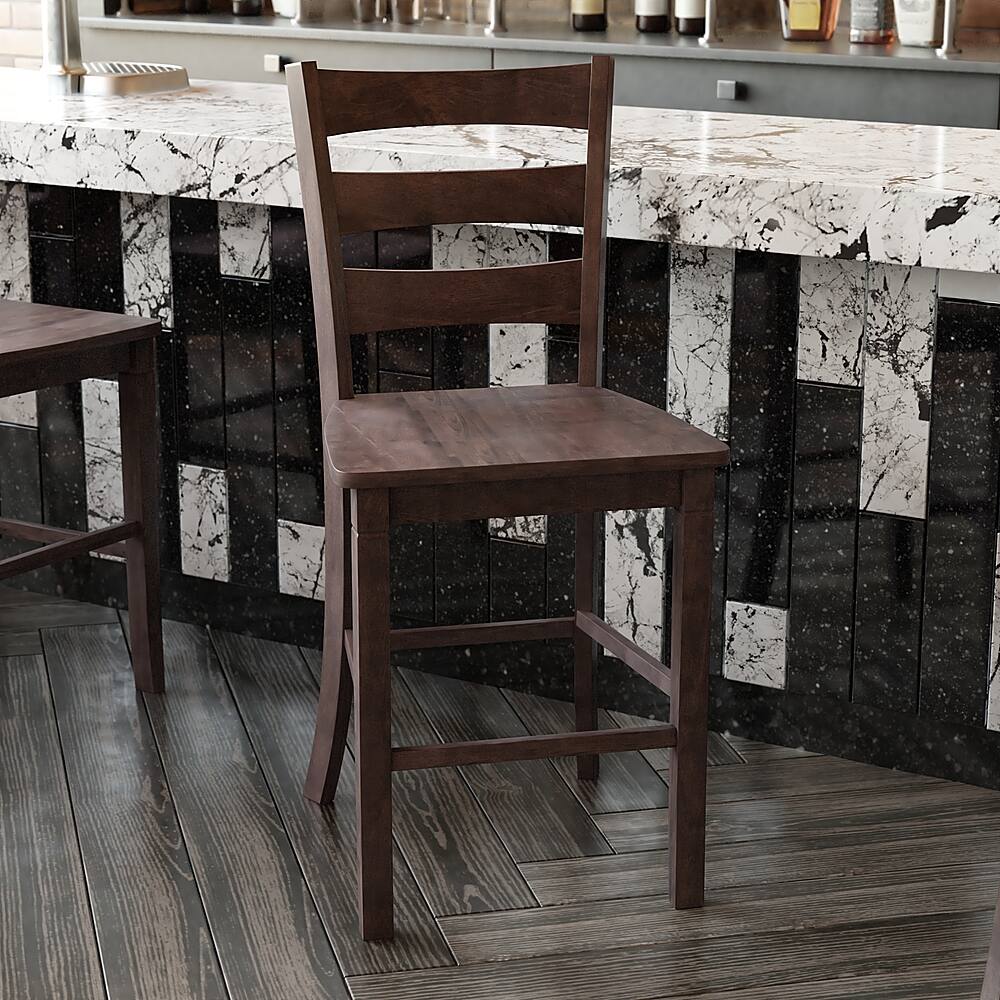 Alt View 15. Alamont Home - Liesel Rustic Wood Counter Height Stool (Set of 2) - Gray Wash Walnut.
