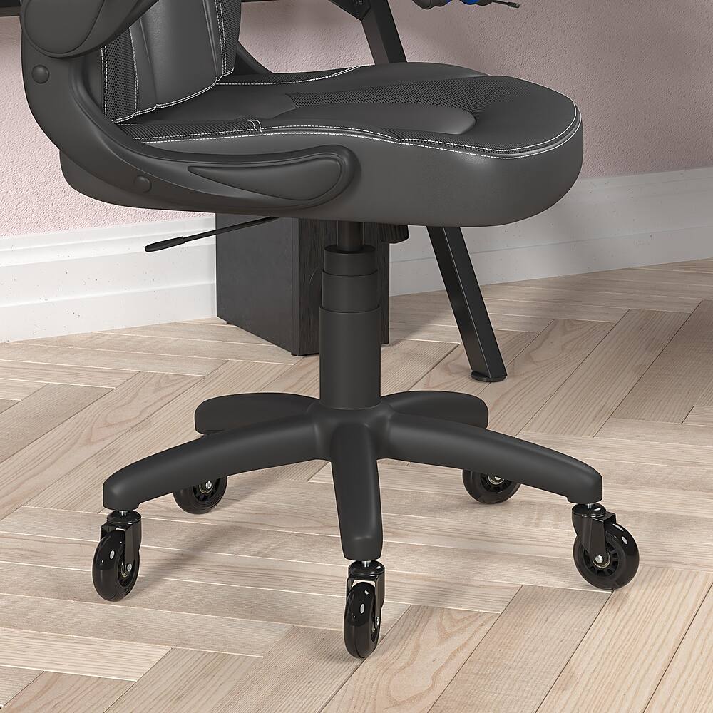 Alt View 14. Alamont Home - X10 Office Gaming Chair with Skater Wheels & Flip Up Arms - Black LeatherSoft - Black.