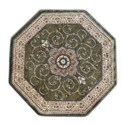 Flash Furniture - Portman Collection Medallion Motif Traditional Persian Style Round Area Rug in Green - 4' x 4' - Green - Front_Zoom