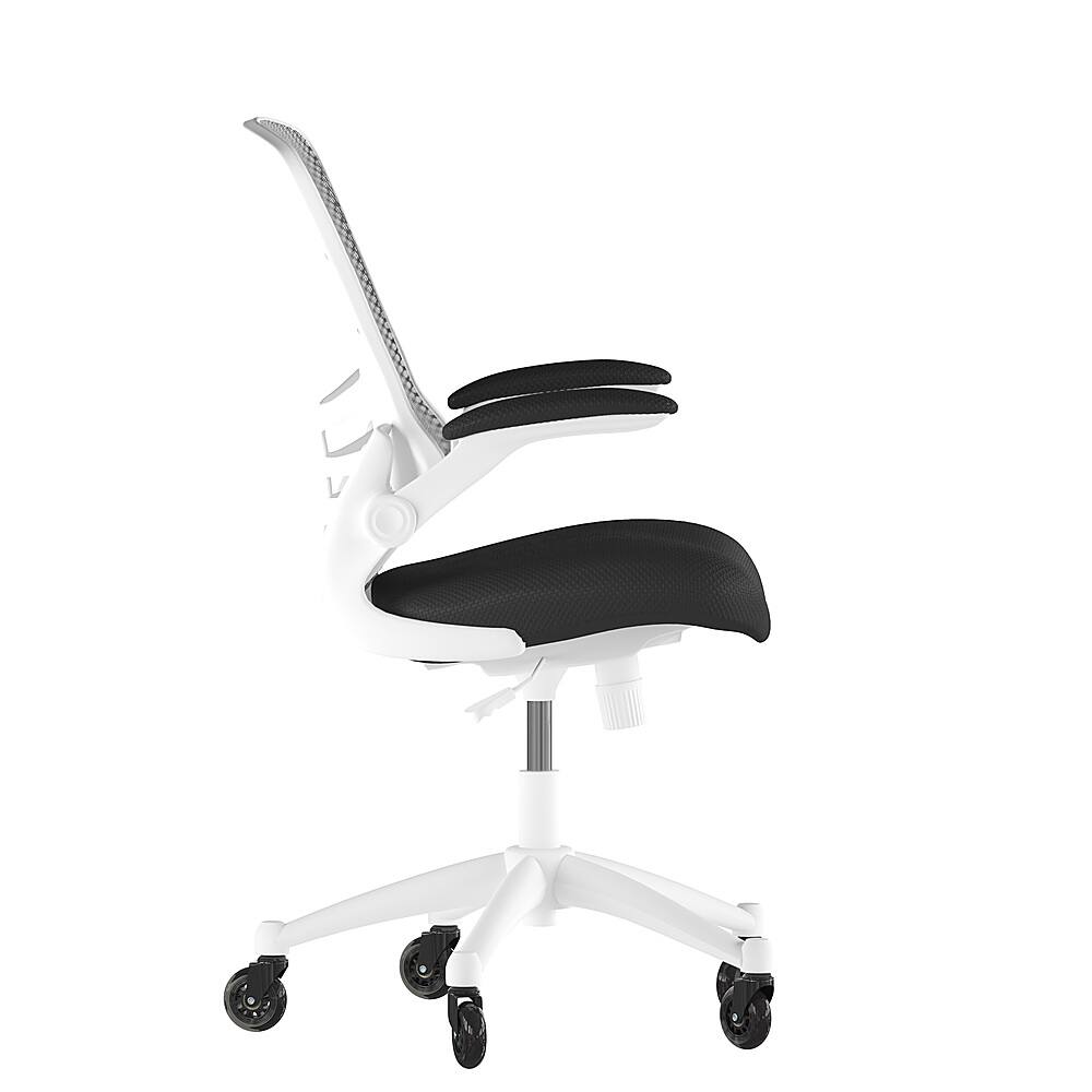 Alt View 15. Alamont Home - Kelista Ergonomic Swivel Task Chair with Roller Wheels & Flip Up Arms - Black Mesh - Black Mesh/White Frame.