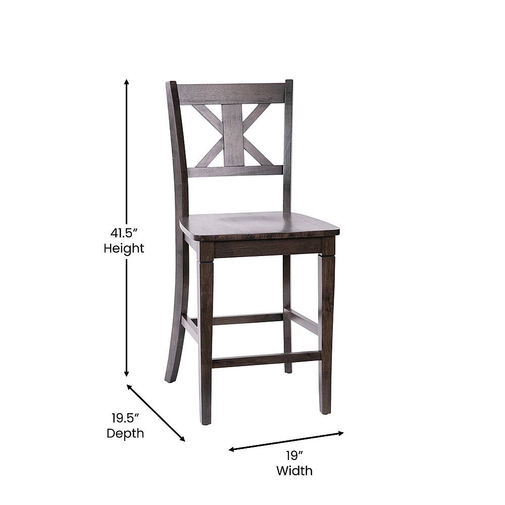 Alt View 13. Alamont Home - Gwendolyn Rustic Wood Counter Height Stool (Set of 2) - Gray Wash Walnut.