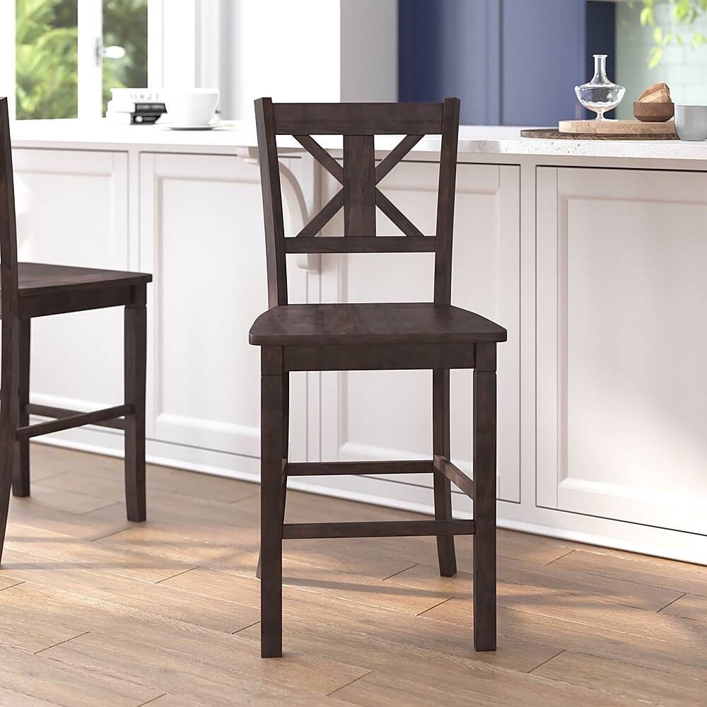 Alt View 14. Alamont Home - Gwendolyn Rustic Wood Counter Height Stool (Set of 2) - Gray Wash Walnut.