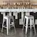 Alt View 14. Alamont Home - Kai Indoor/Outdoor Backless Bar Stool with Poly Seat - White/Gray - White/Gray.