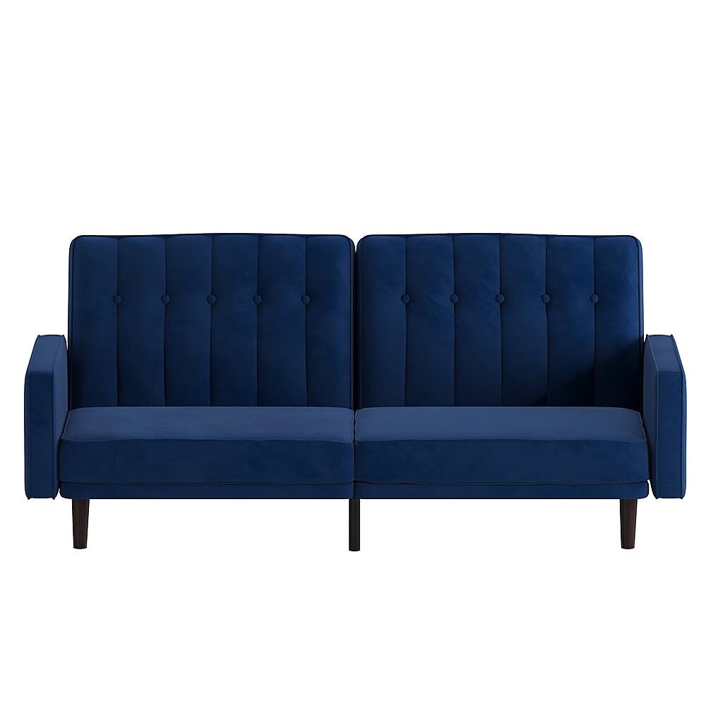 Alt View 11. Alamont Home - Convertible Split Back Futon Sofa Sleeper with Wooden Legs - Navy.